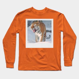 Tiger Cute Cats & Kittens Snow Tiger Photograph Picture Long Sleeve T-Shirt